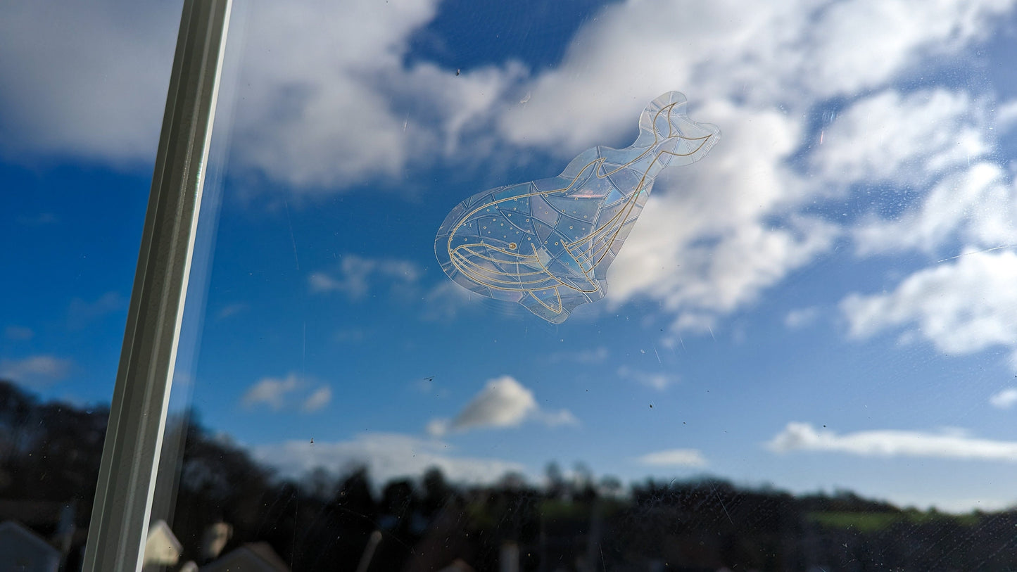 Galaxy Whale Window Sticker | Rainbow Maker | Sun catcher Sticker | Suncatcher