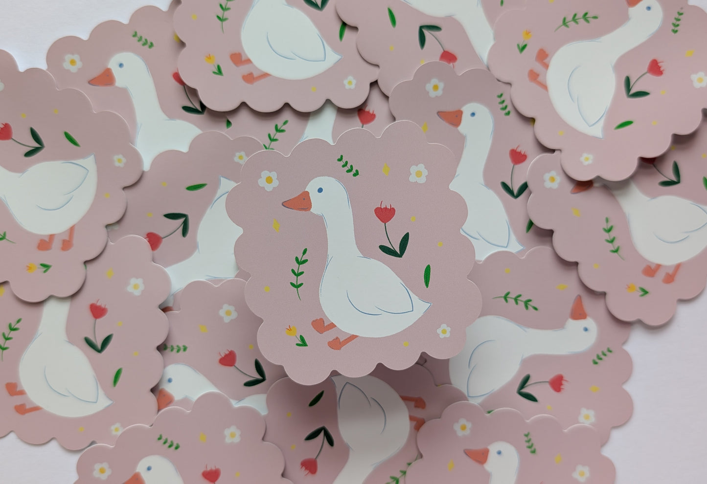 Cute Goose Flower Sticker
