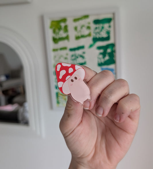 Mushroom Acrylic Pin