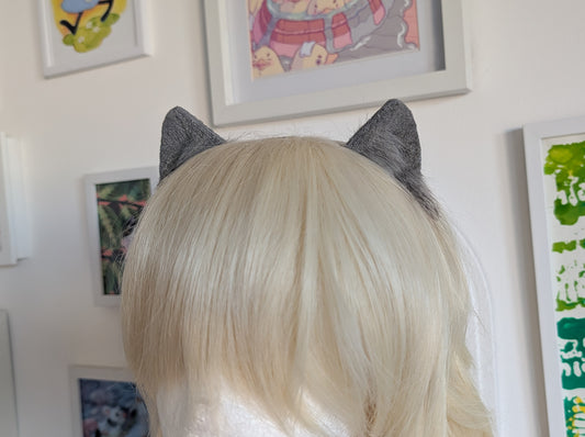 Micro Grey Kitten Ears