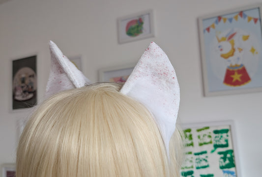 White Spooky Kitten Ears