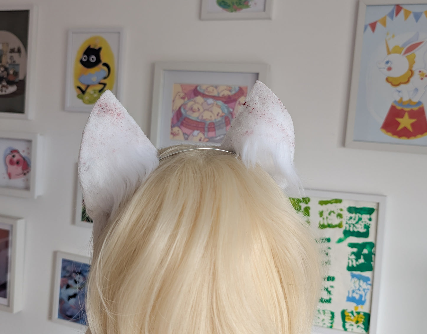 White Spooky Kitten Ears