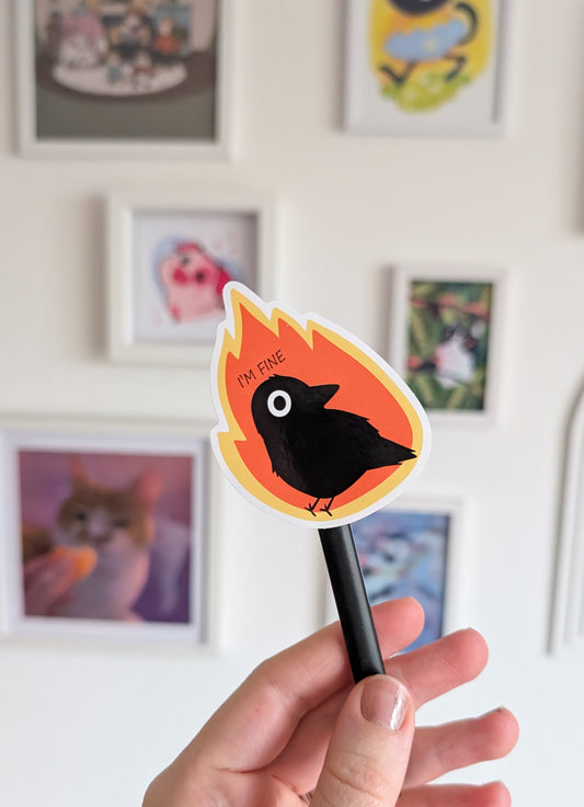 I'm Fine Crow Sticker
