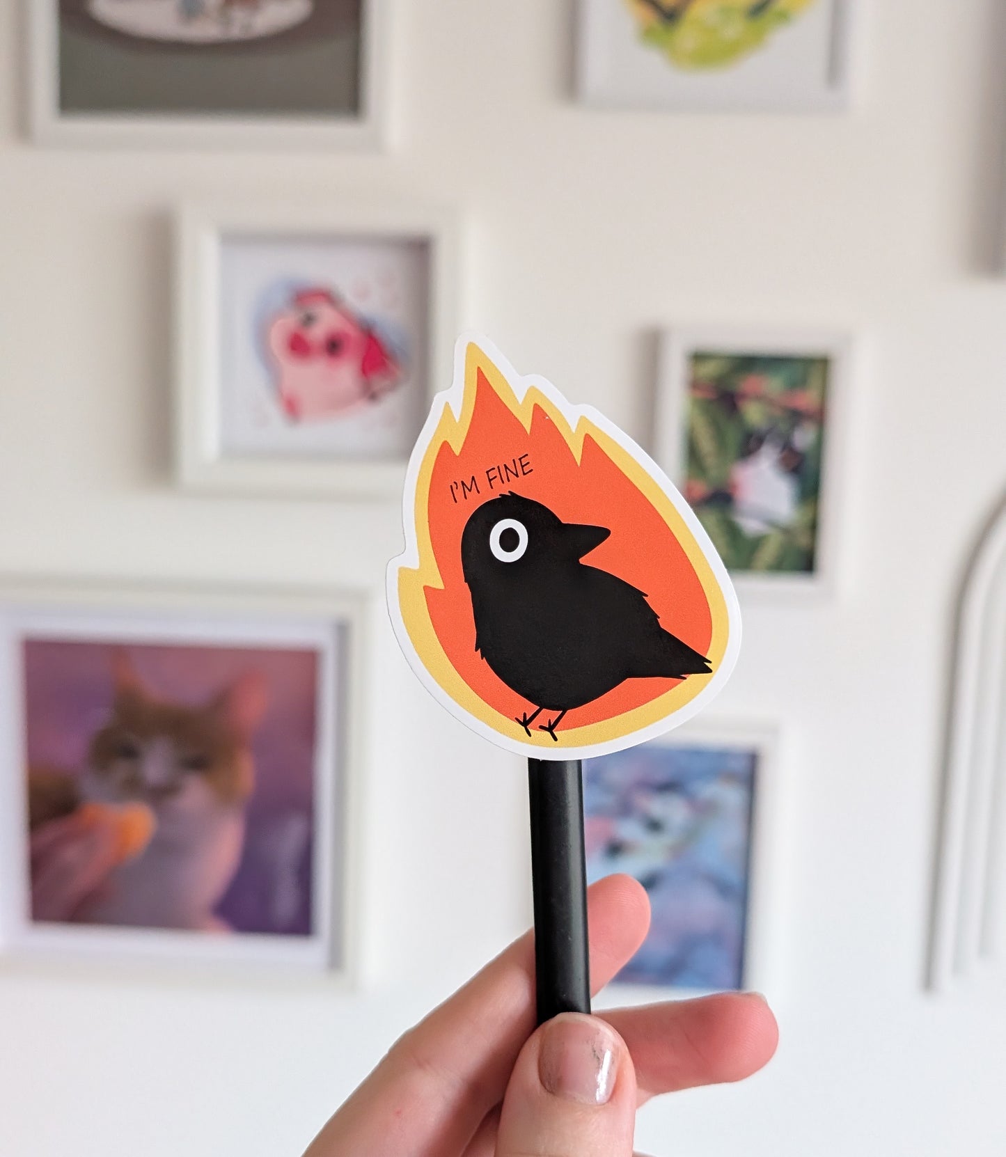 I'm Fine Crow Sticker