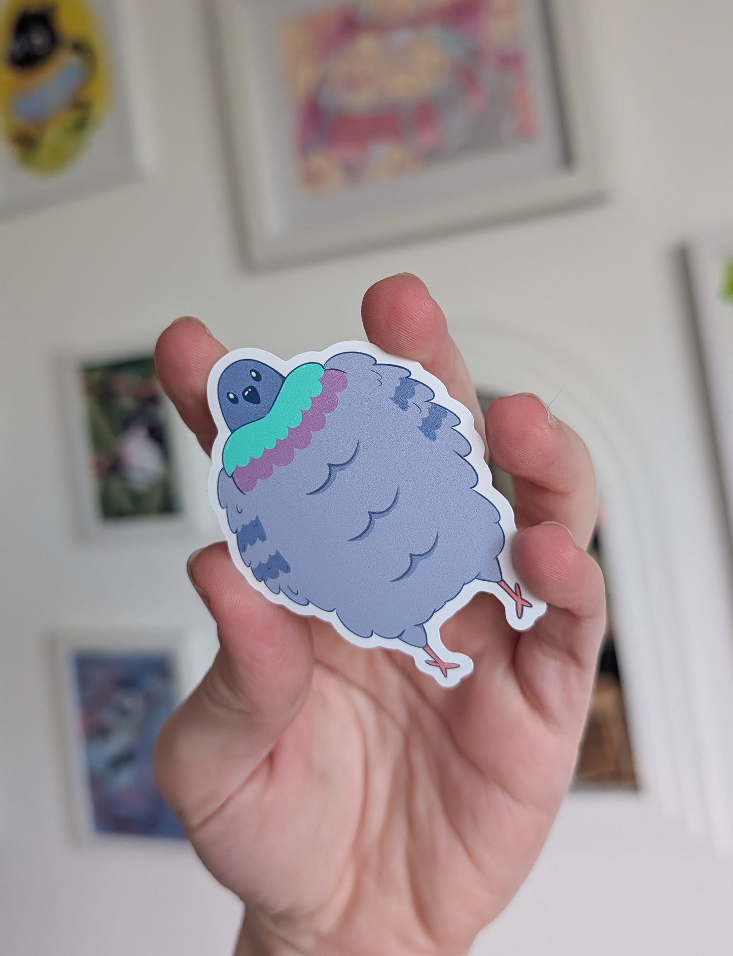 Buff Funny Pigeon Sticker