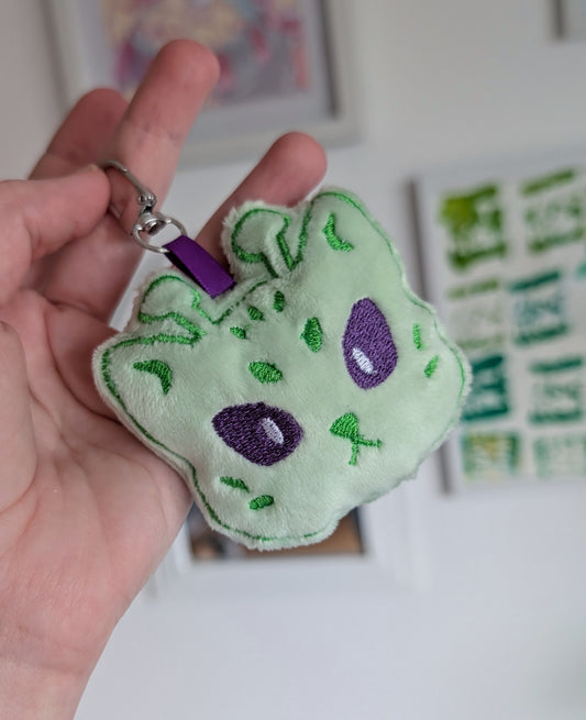 Alien Cat Plush Embroidered Charm