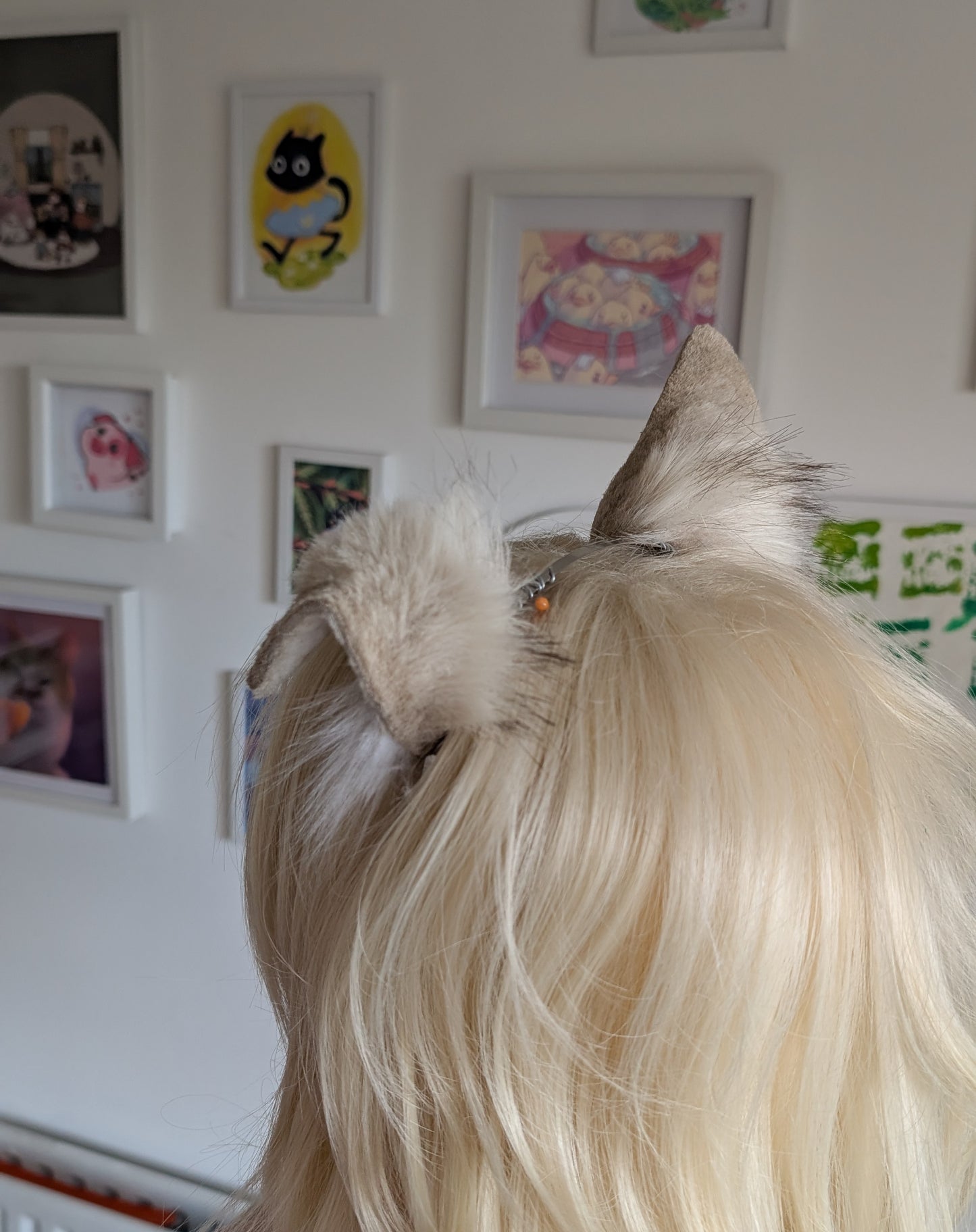 Latte/Grey and White Puppy Ears