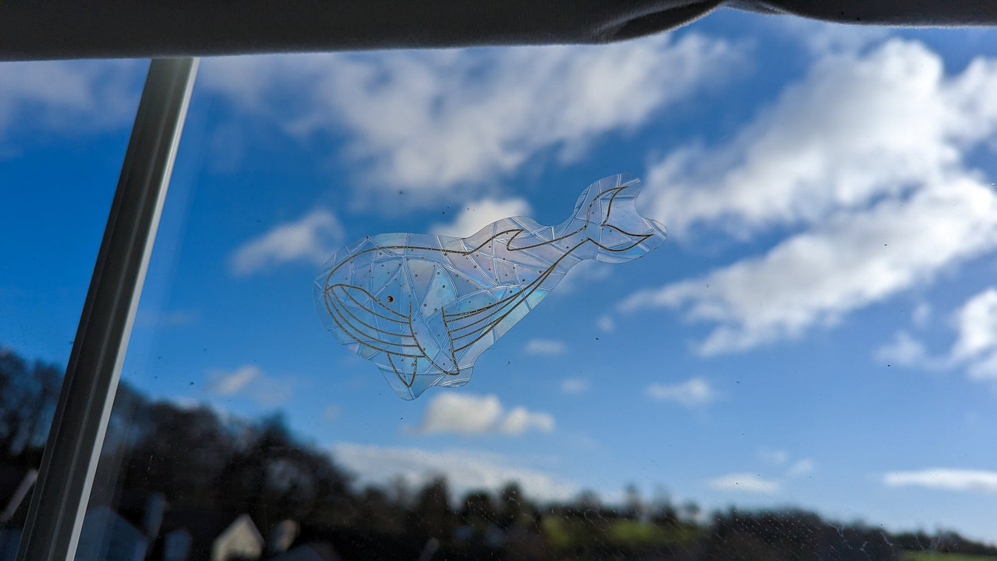 Galaxy Whale Window Sticker | Rainbow Maker | Sun catcher Sticker | Suncatcher