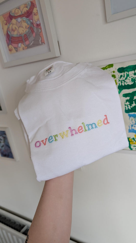 Overwhelmed Embroidery T shirt