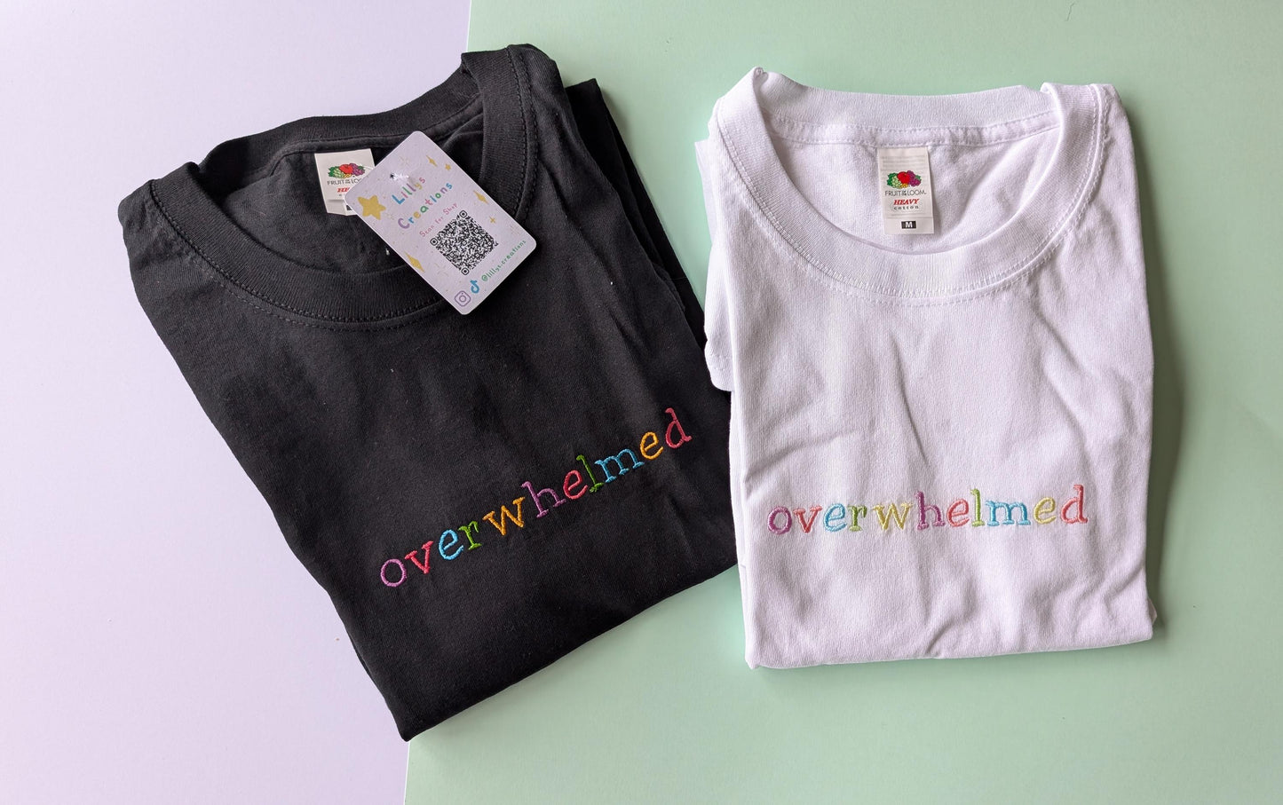 Overwhelmed Embroidery T shirt