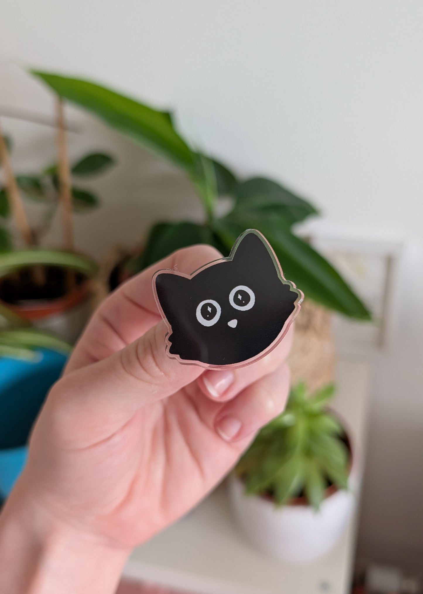 Black Cat Acrylic Pin