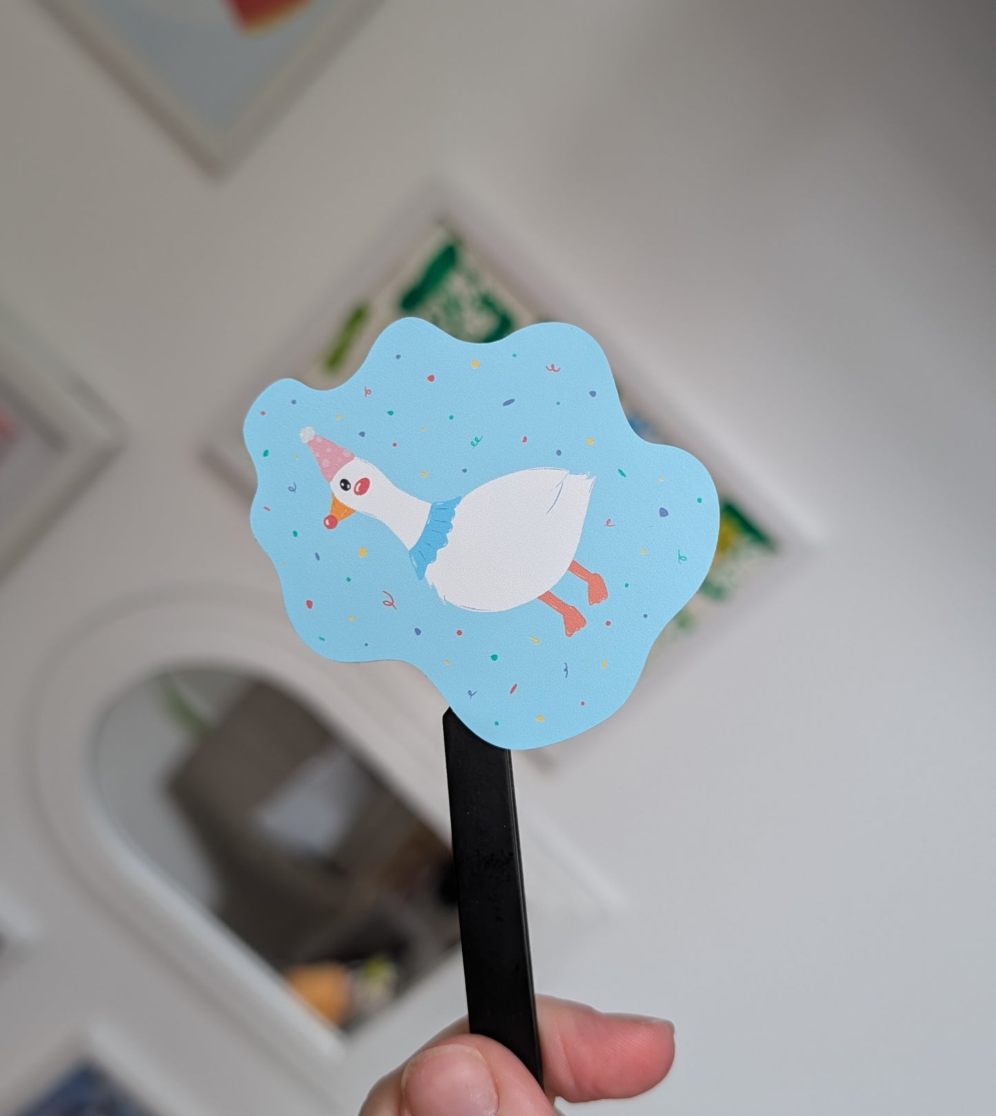 Silly Clown Goose Sticker