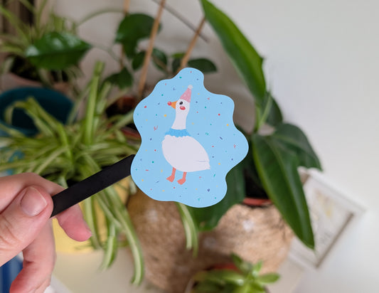 Silly Clown Goose Sticker