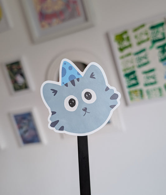 Grey Tabby Cat Sticker