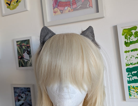 Micro Grey Kitten Ears