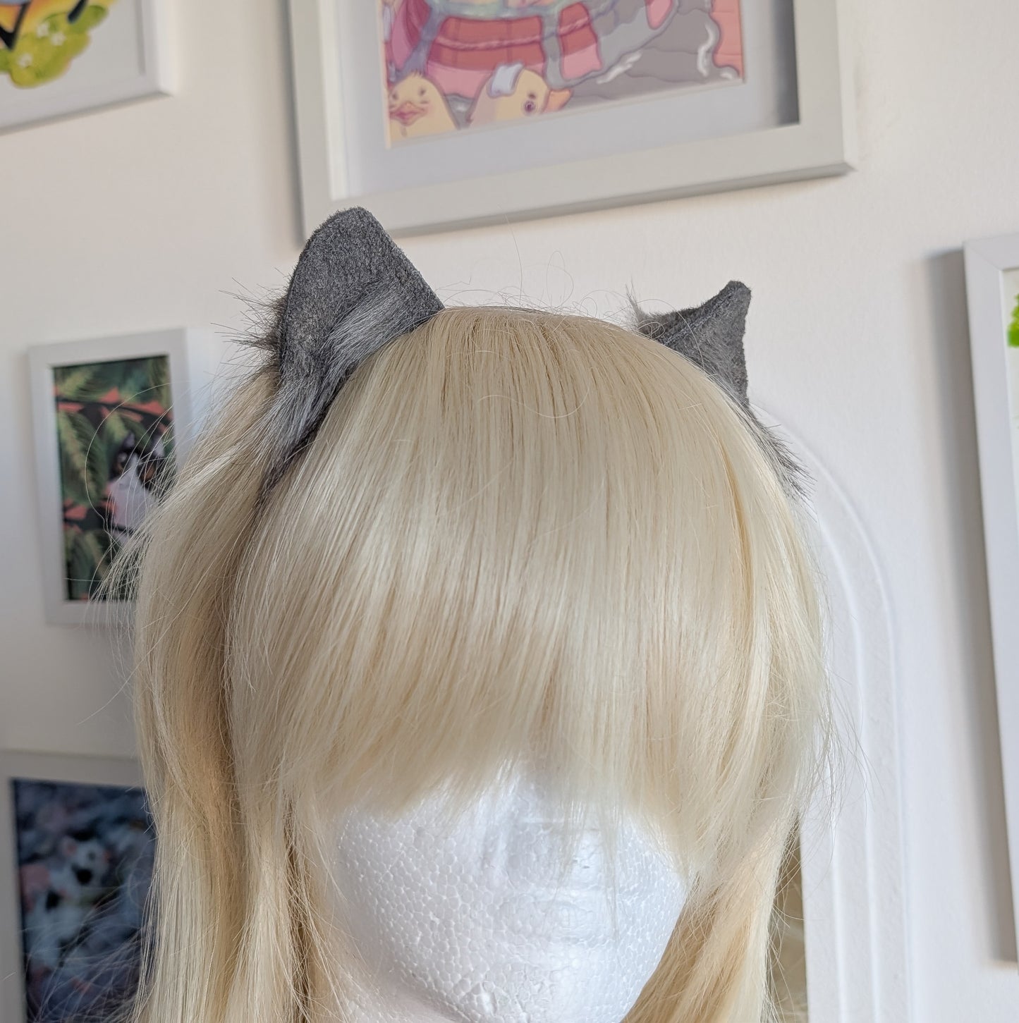 Micro Grey Kitten Ears