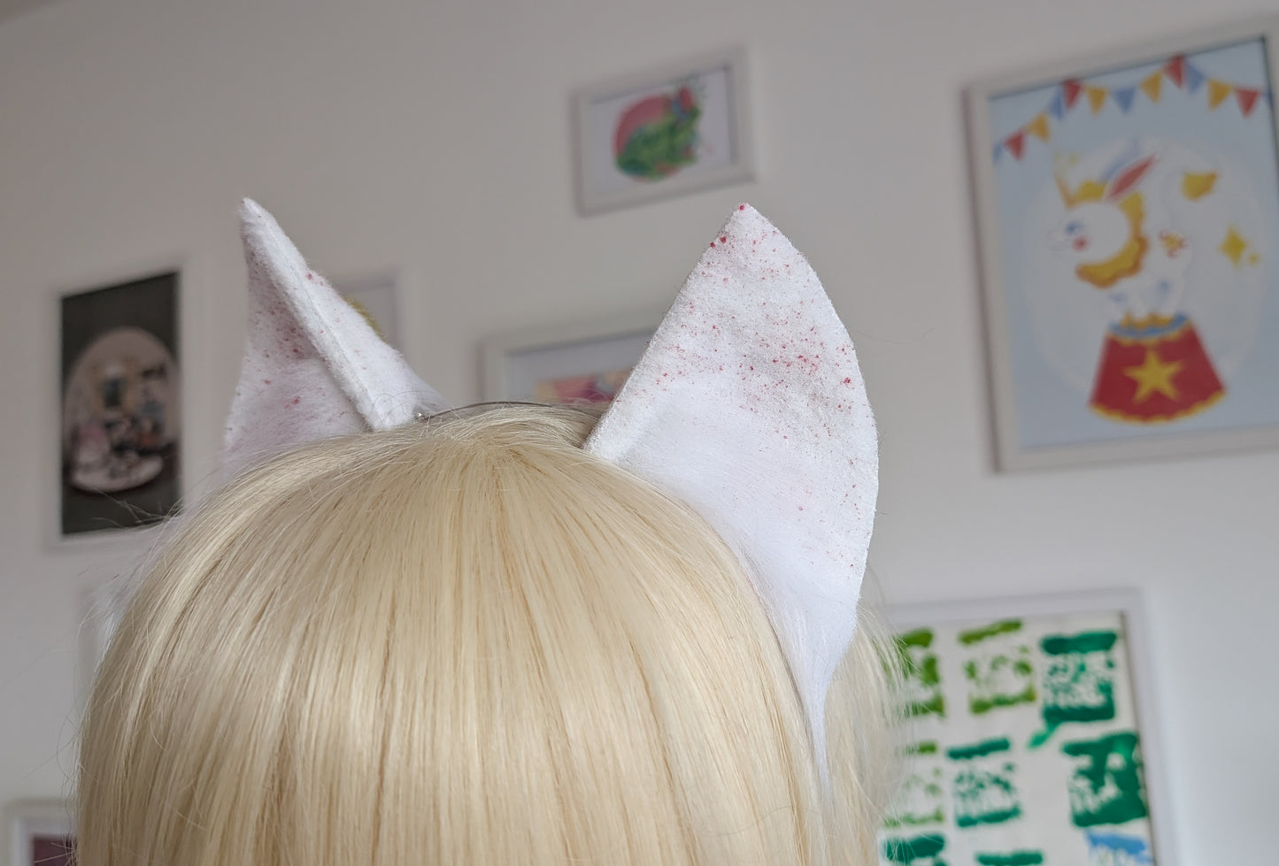 White Spooky Kitten Ears