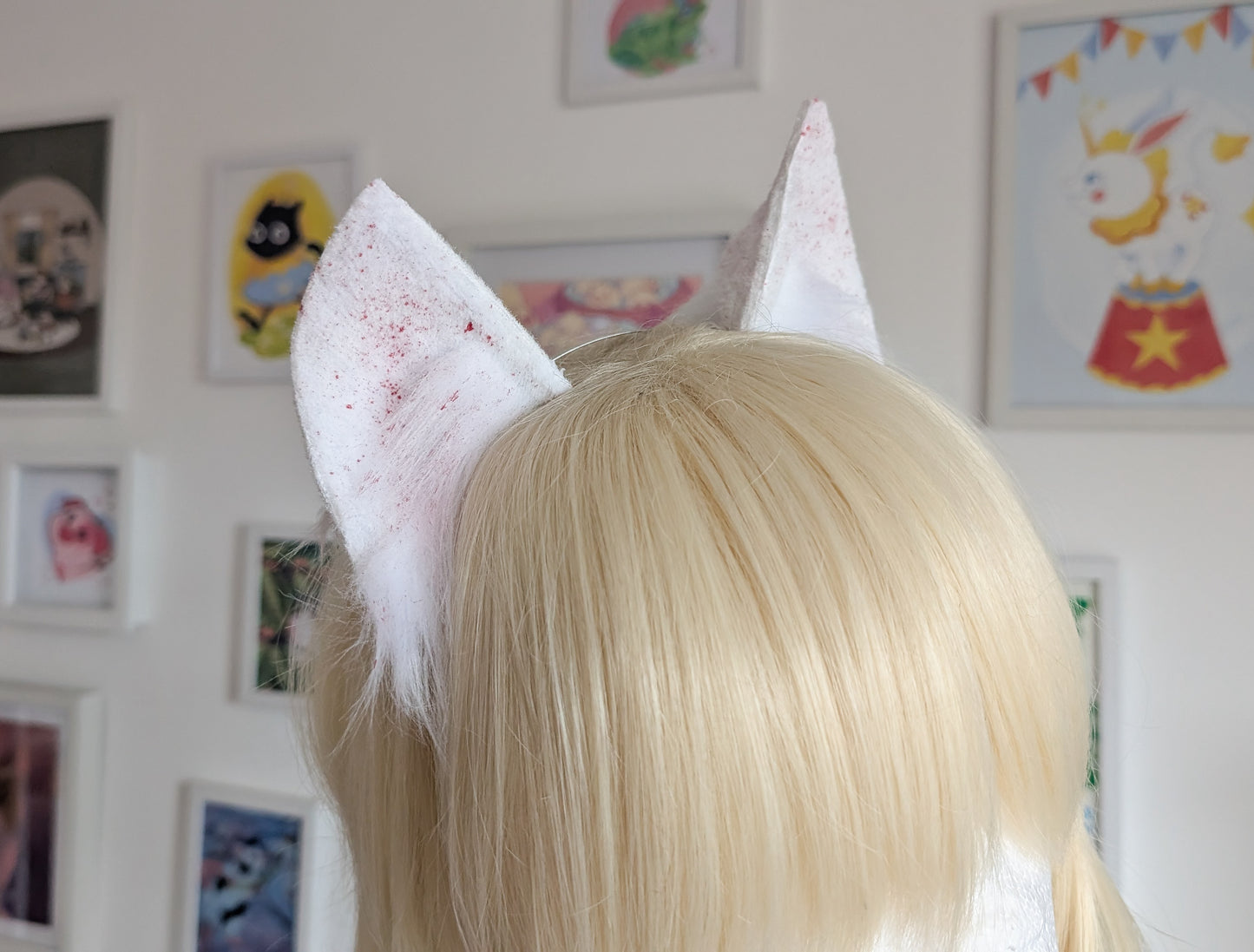 White Spooky Kitten Ears