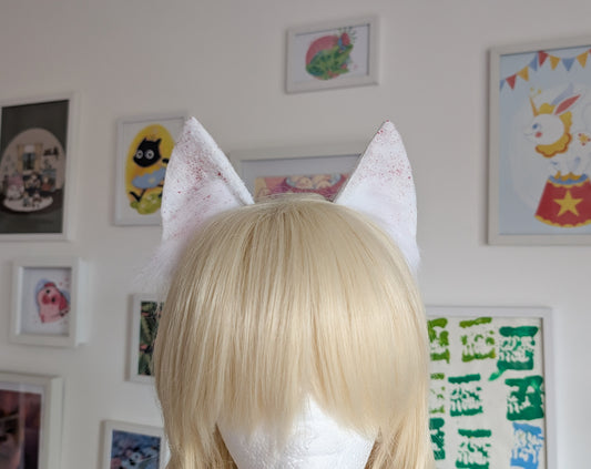 White Spooky Kitten Ears