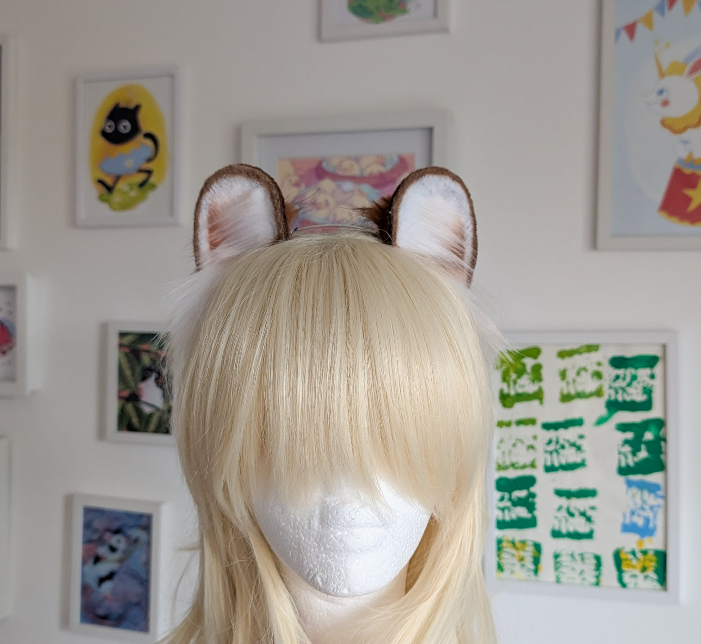 White and Amber Bear/Mouse Ears