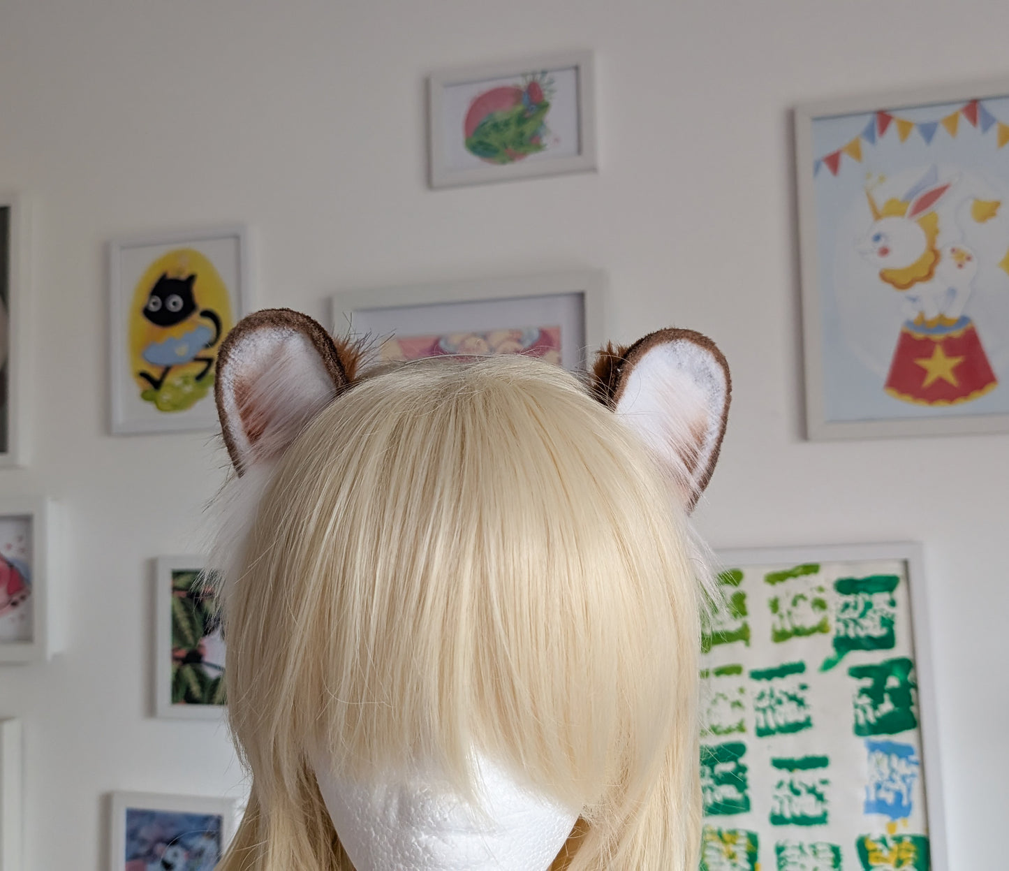 White and Amber Bear/Mouse Ears