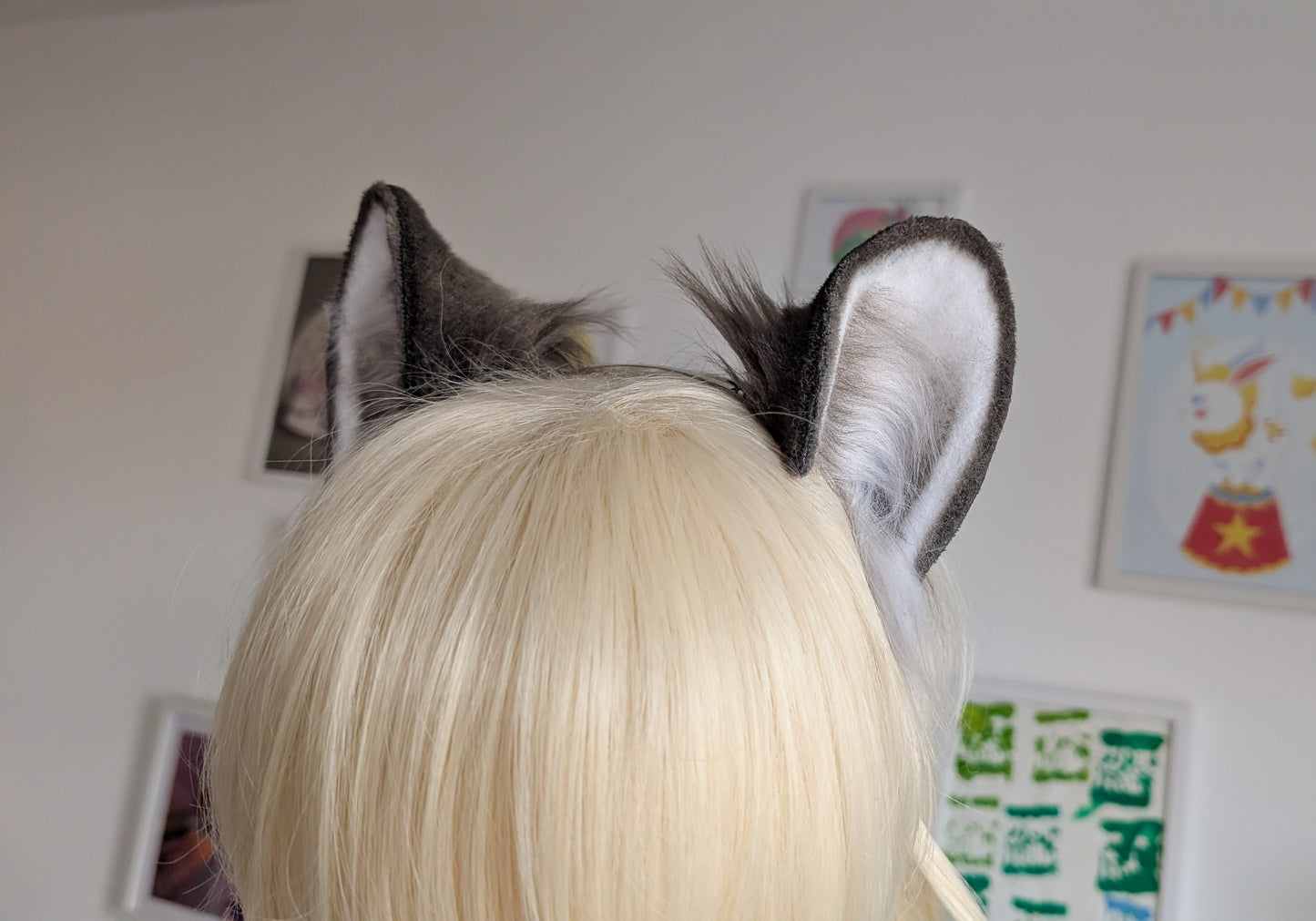 Brown and White Wolf Ears