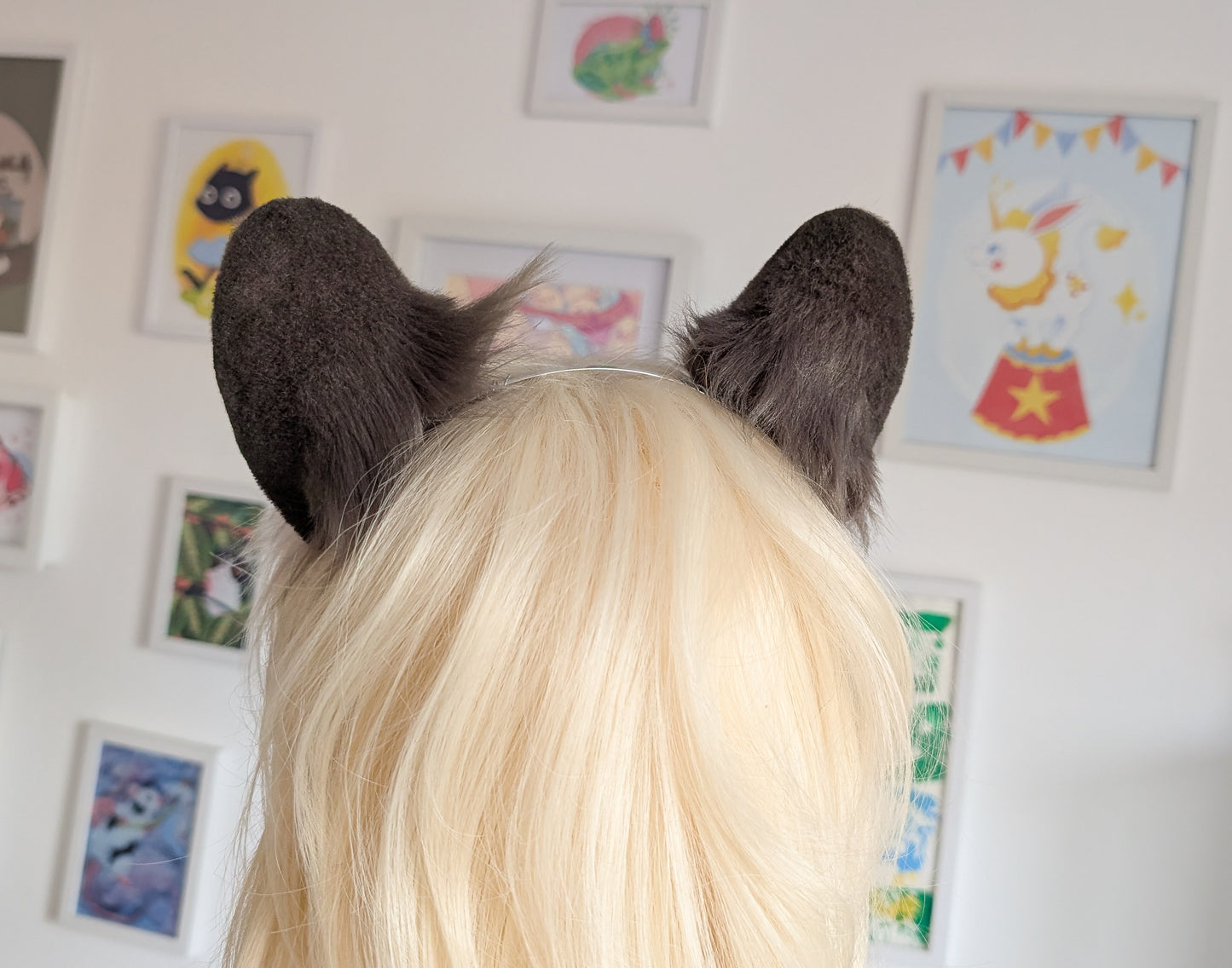 Brown and White Wolf Ears