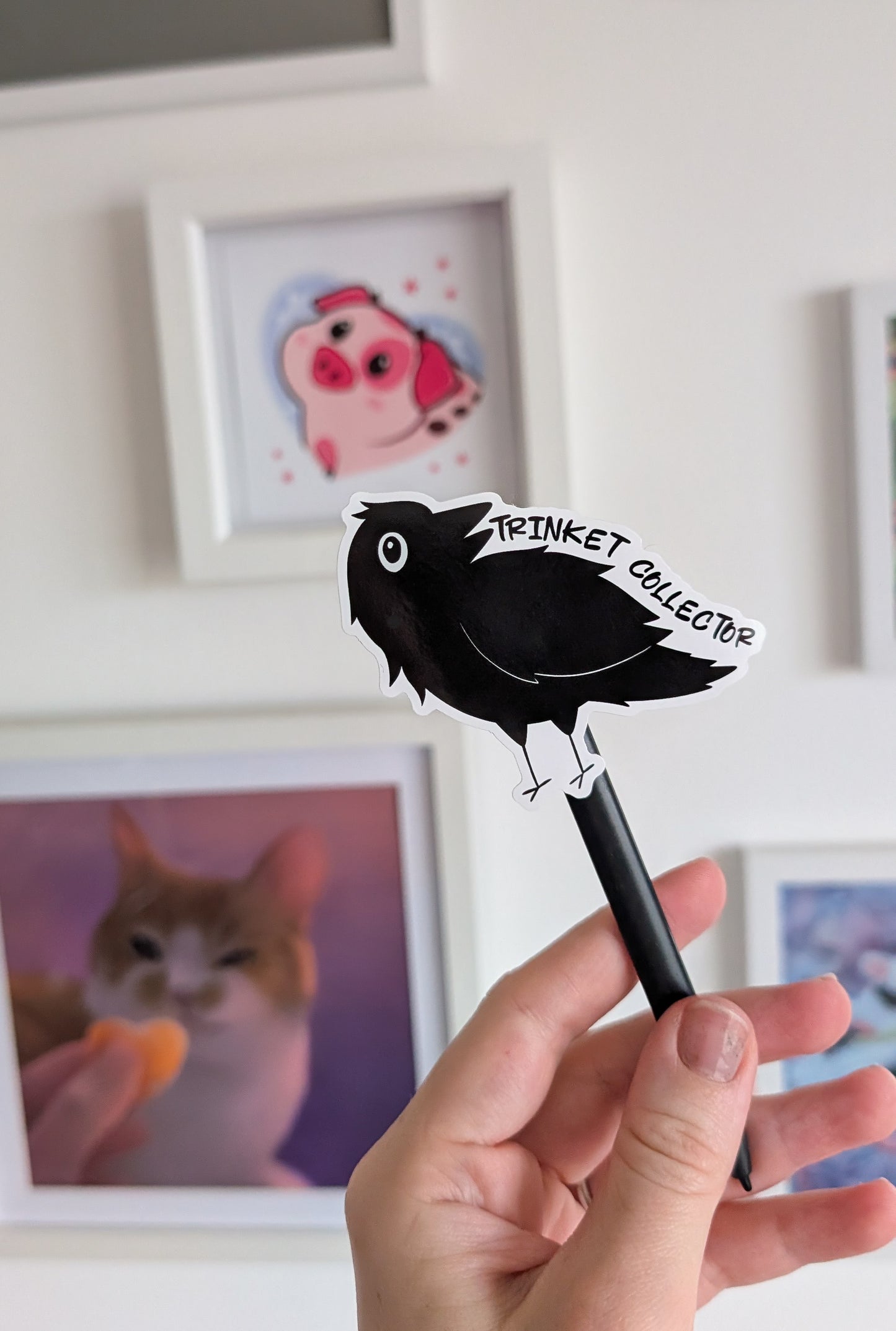 Trinket Collector Crow Sticker