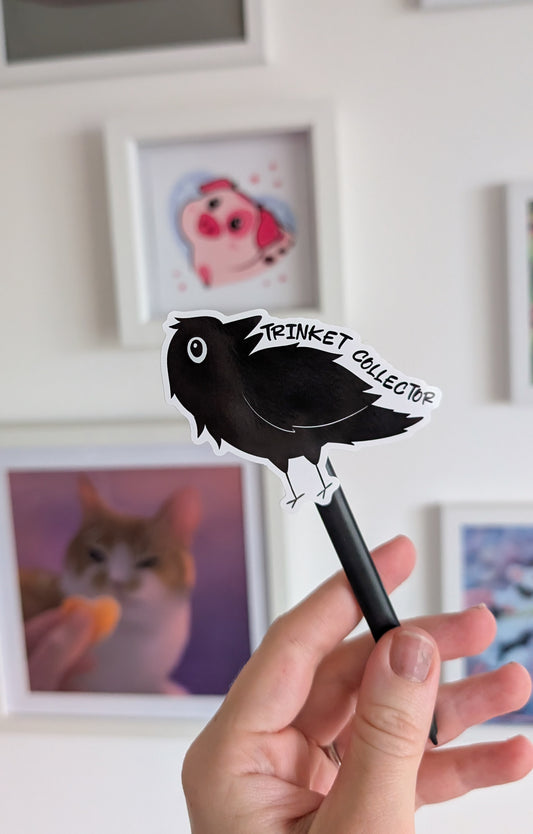 Trinket Collector Crow Sticker