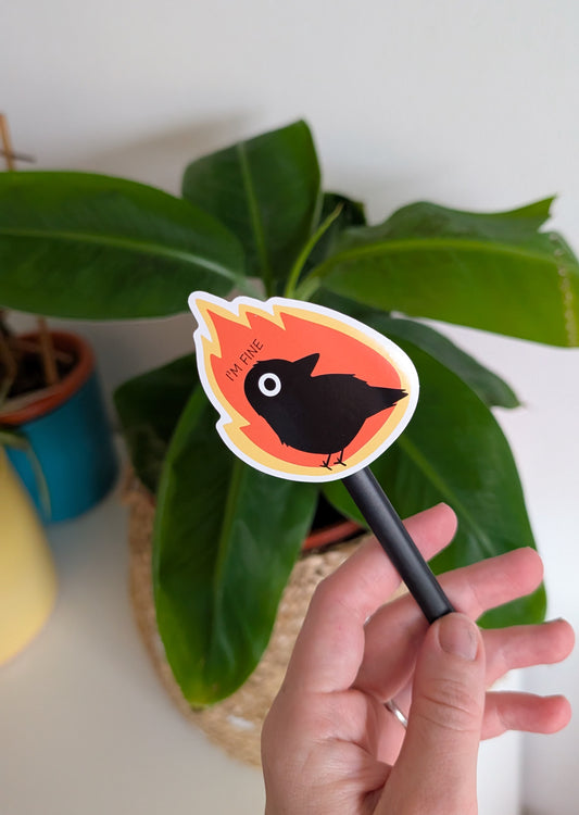 I'm Fine Crow Sticker