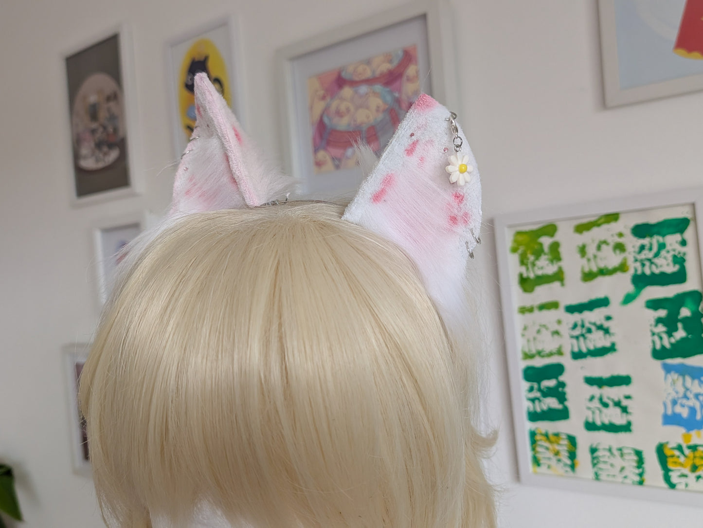 Pink Calico Kitten Ears