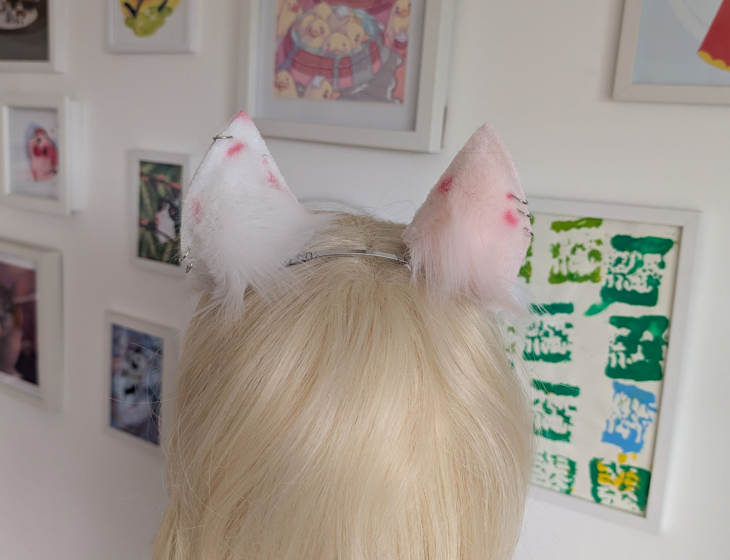 Pink Calico Kitten Ears