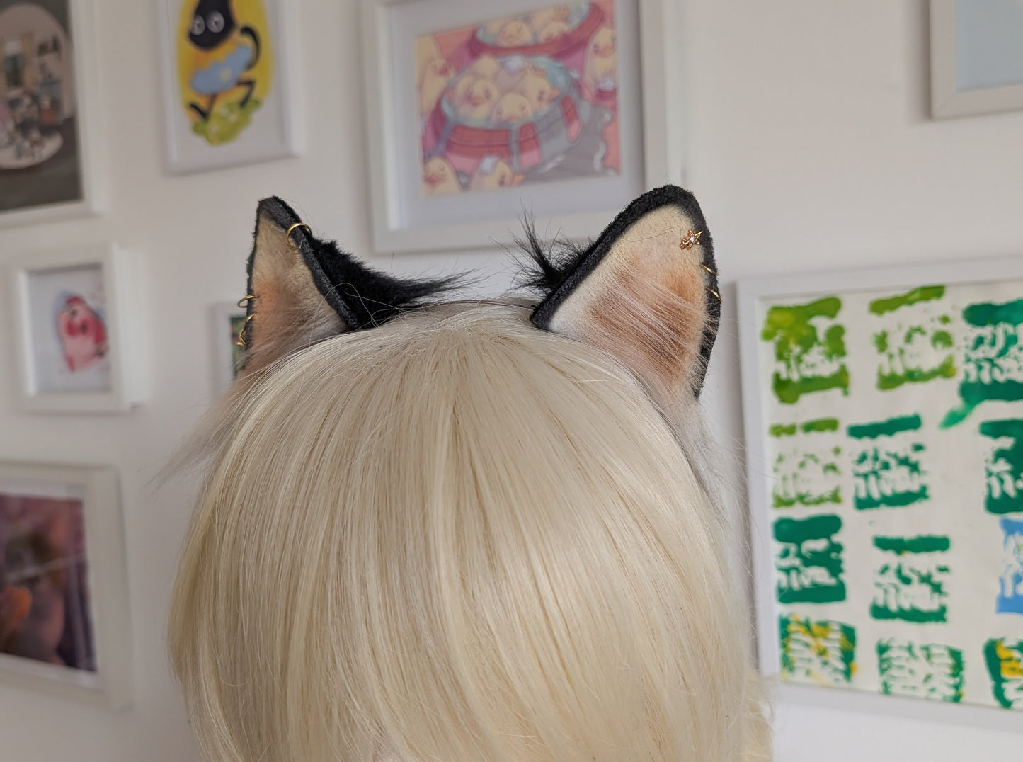 Black and Blonde Wolf Ears