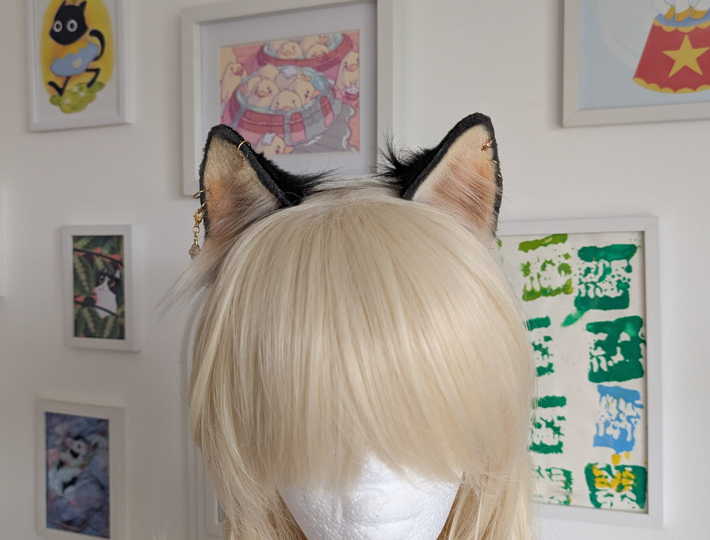 Black and Blonde Wolf Ears