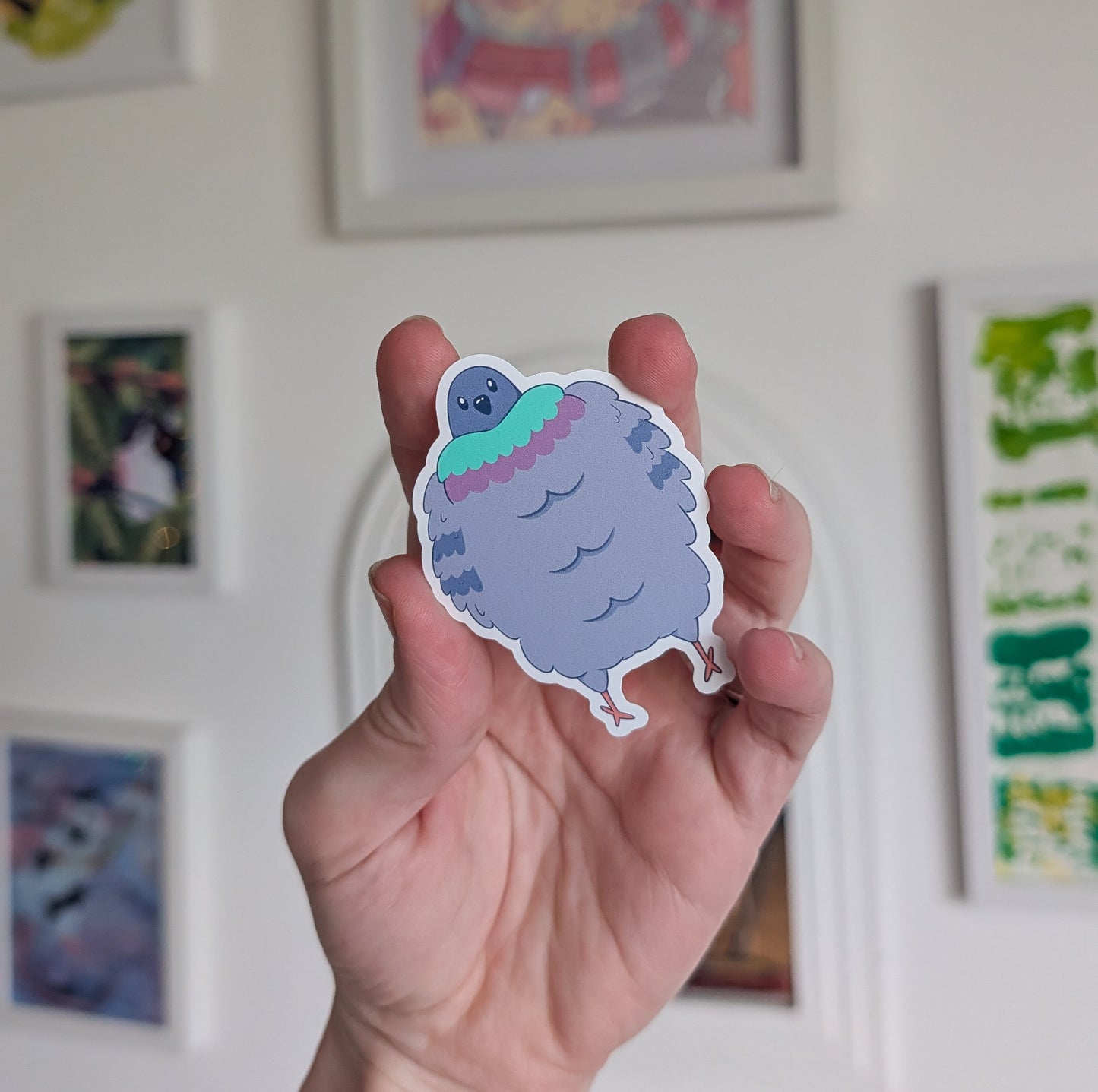 Buff Funny Pigeon Sticker