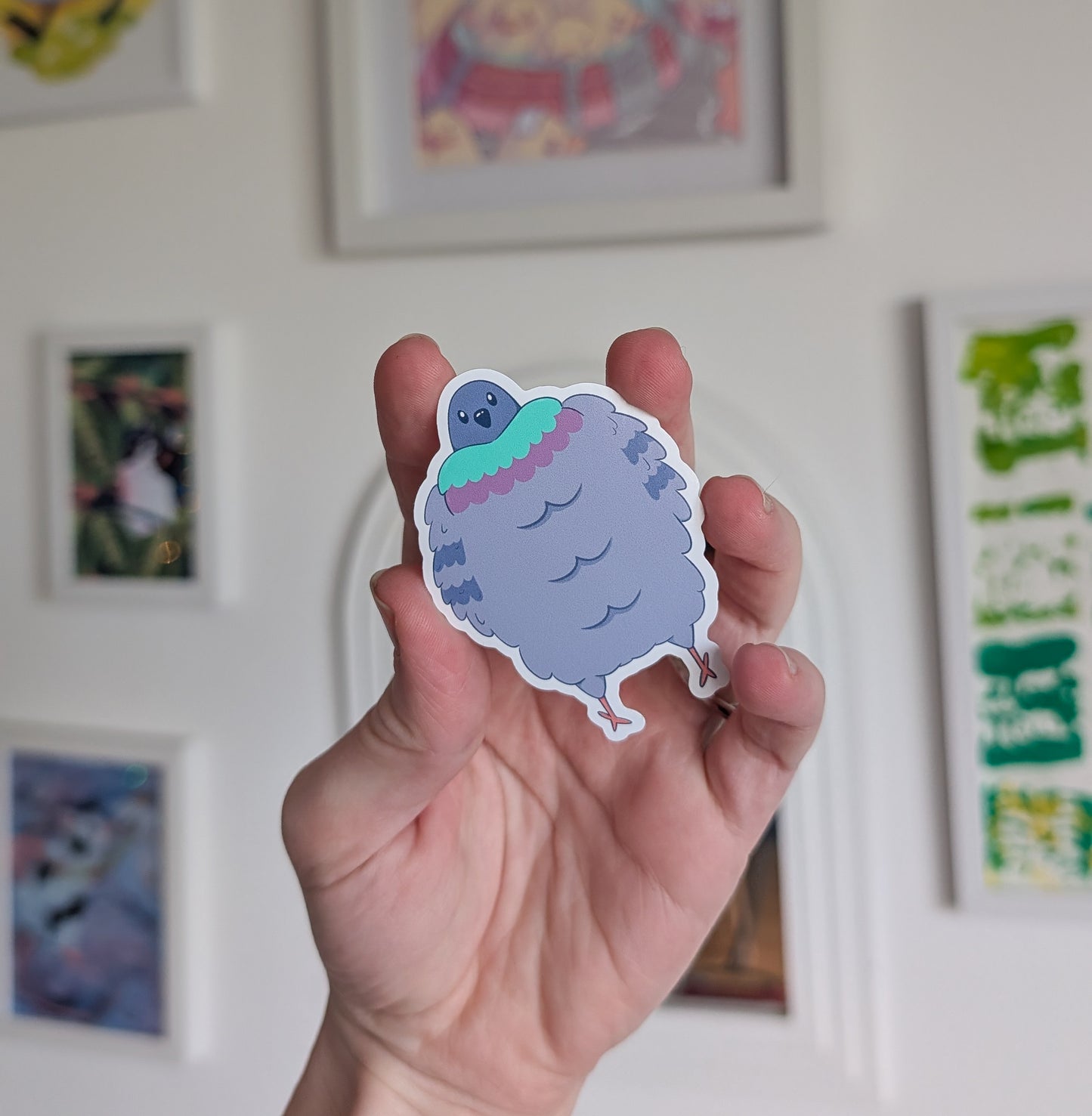 Buff Funny Pigeon Sticker