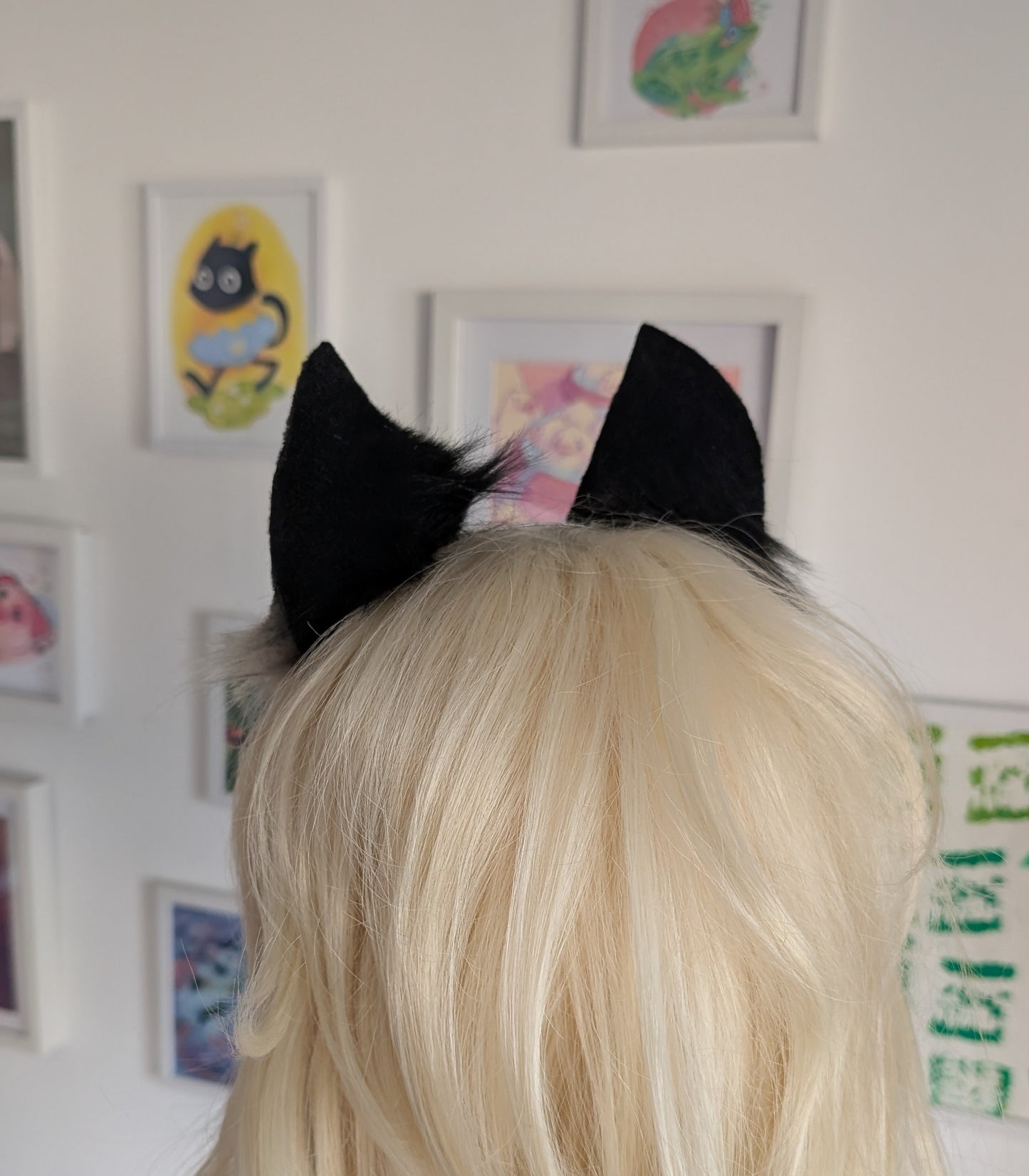 Grey and black kitten ears
