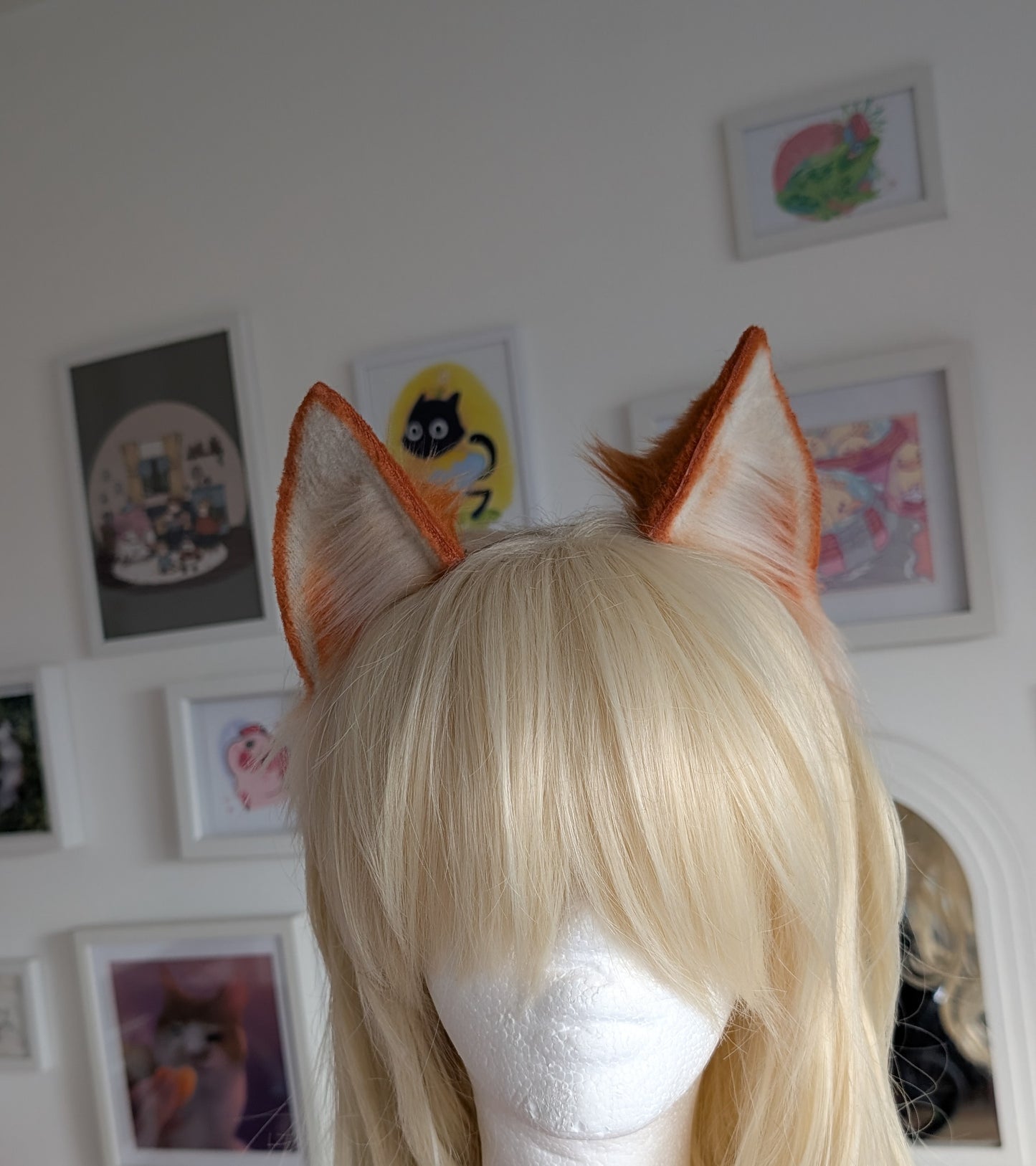 Cream and Ginger Kitten Ears