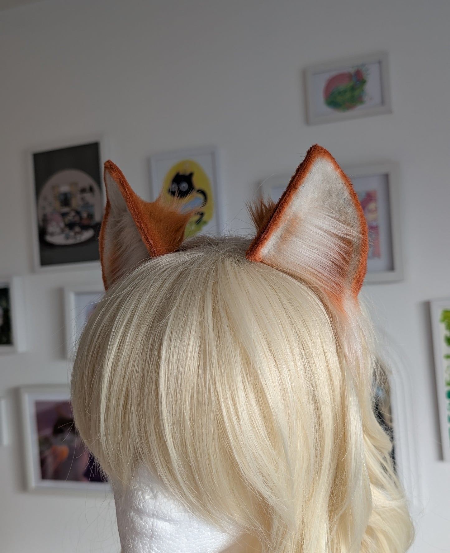 Cream and Ginger Kitten Ears