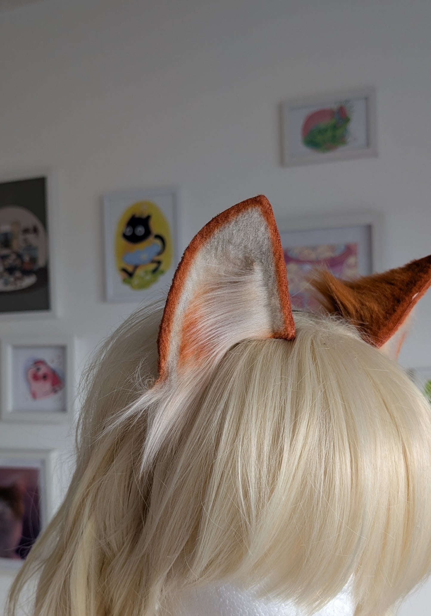 Cream and Ginger Kitten Ears