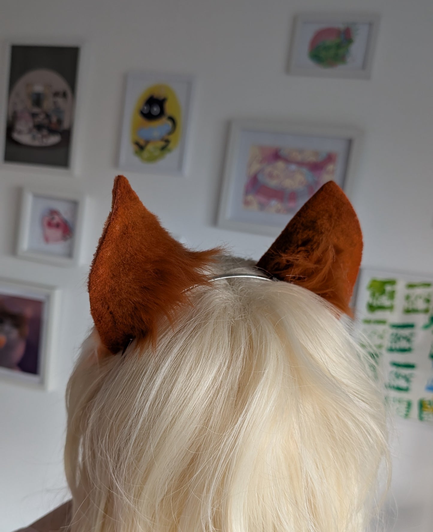 Cream and Ginger Kitten Ears