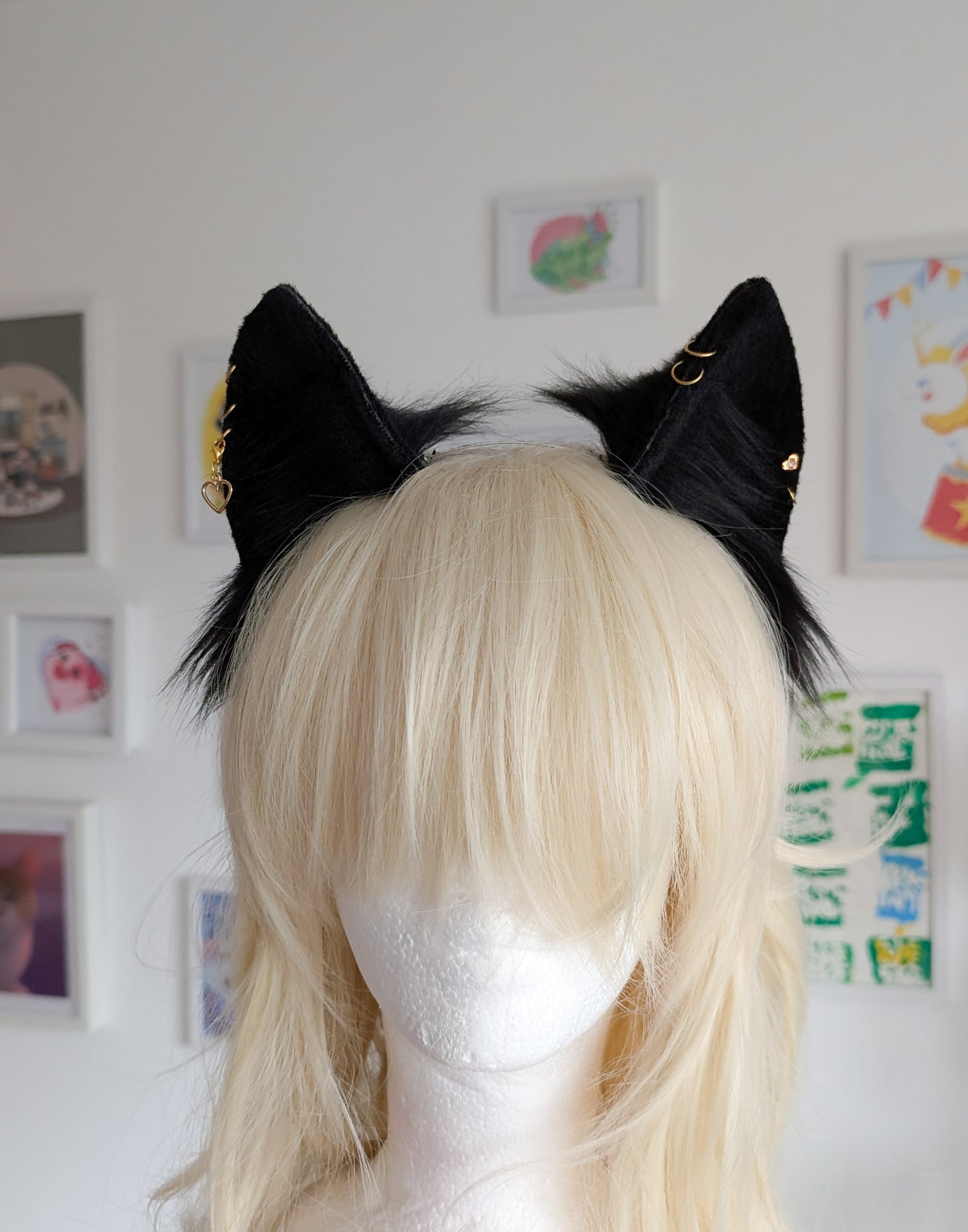 Solid Black Cat Ears
