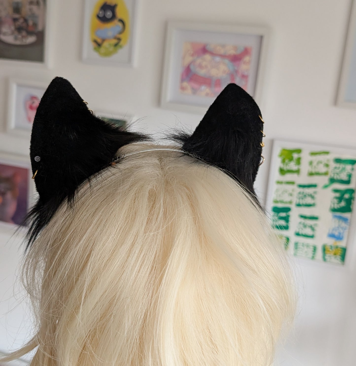 Solid Black Cat Ears