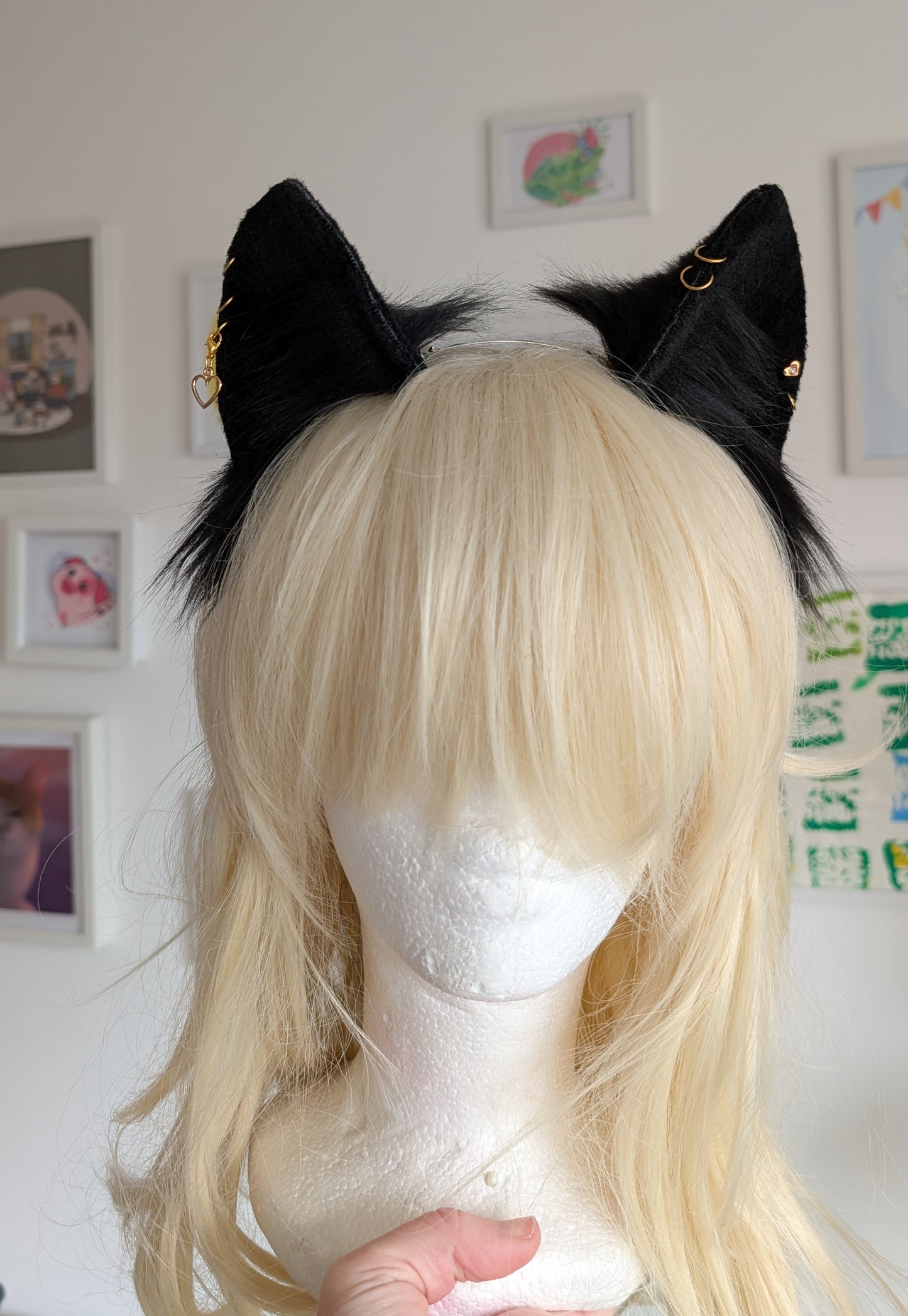 Solid Black Cat Ears