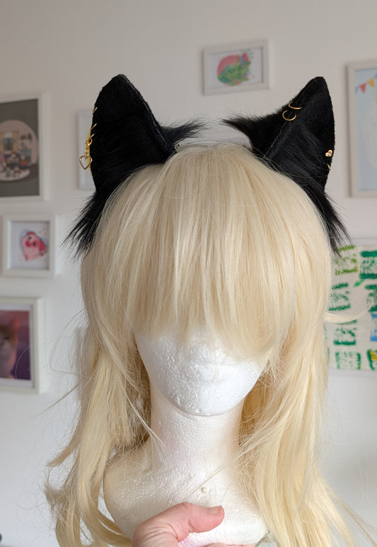 Solid Black Cat Ears