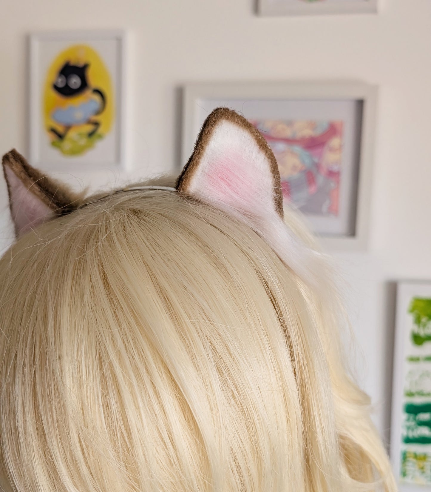 White and Brown Mini Kitten Ears
