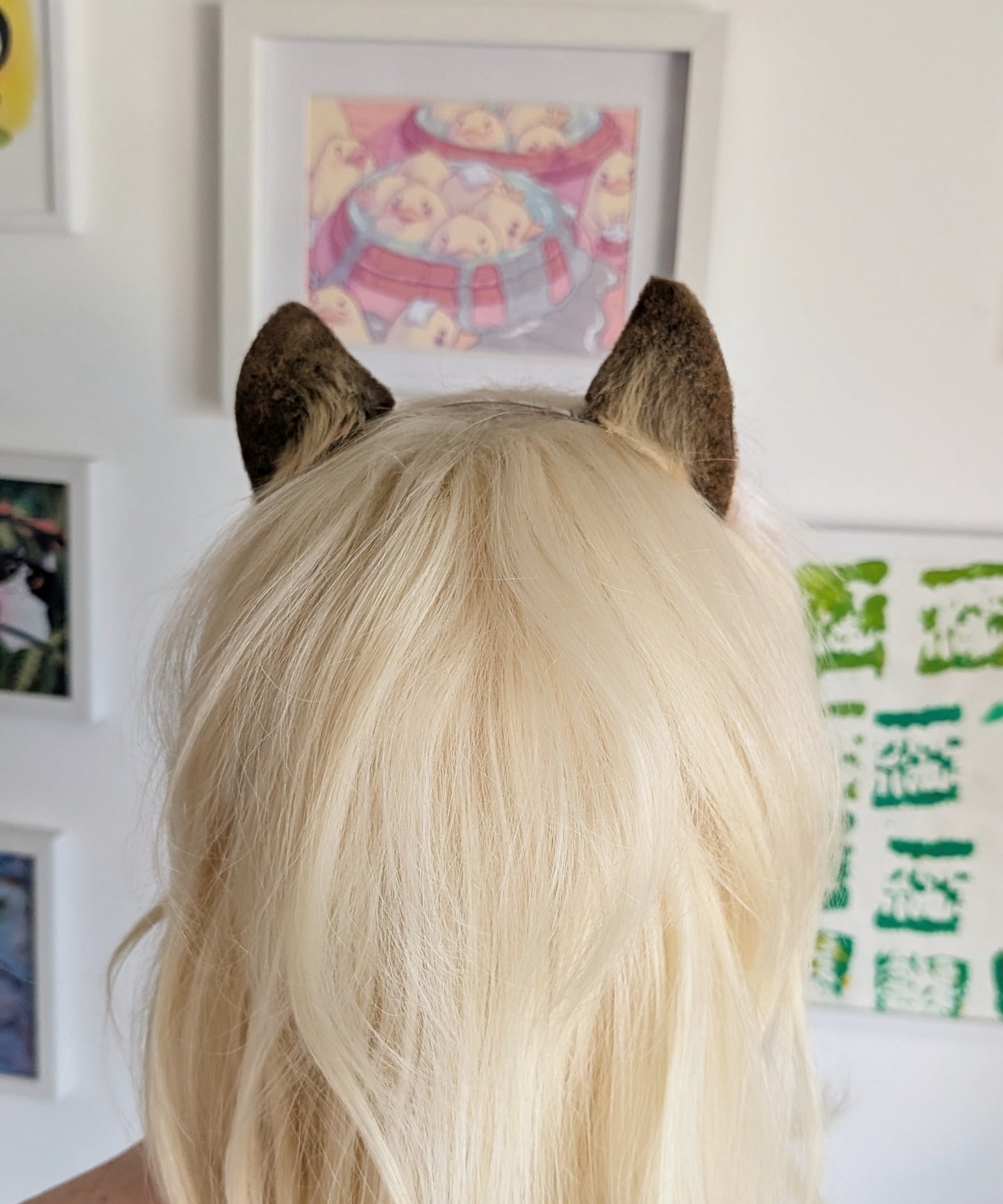 White and Brown Mini Kitten Ears