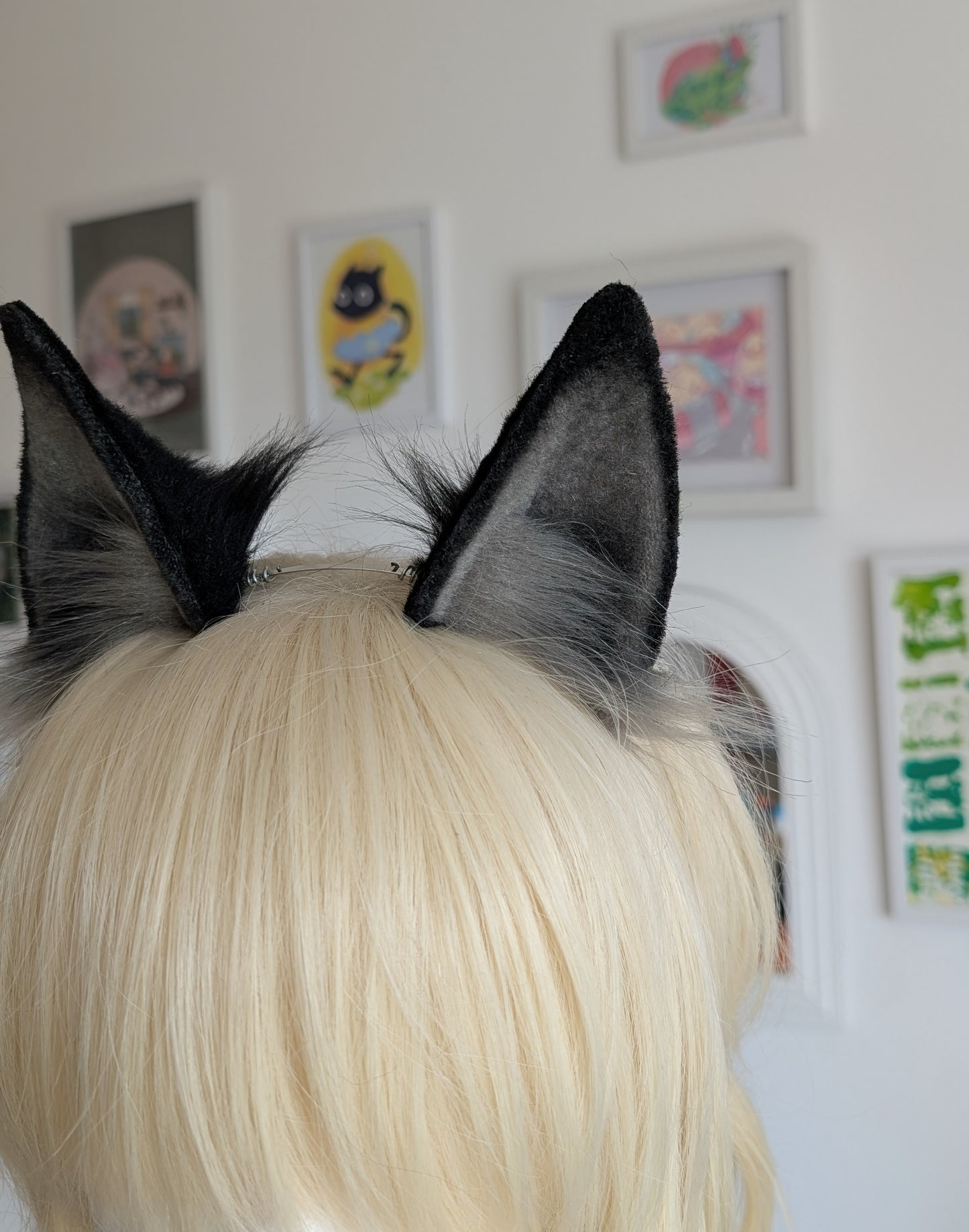 Black and Grey Puppy Wolf Dog Ears