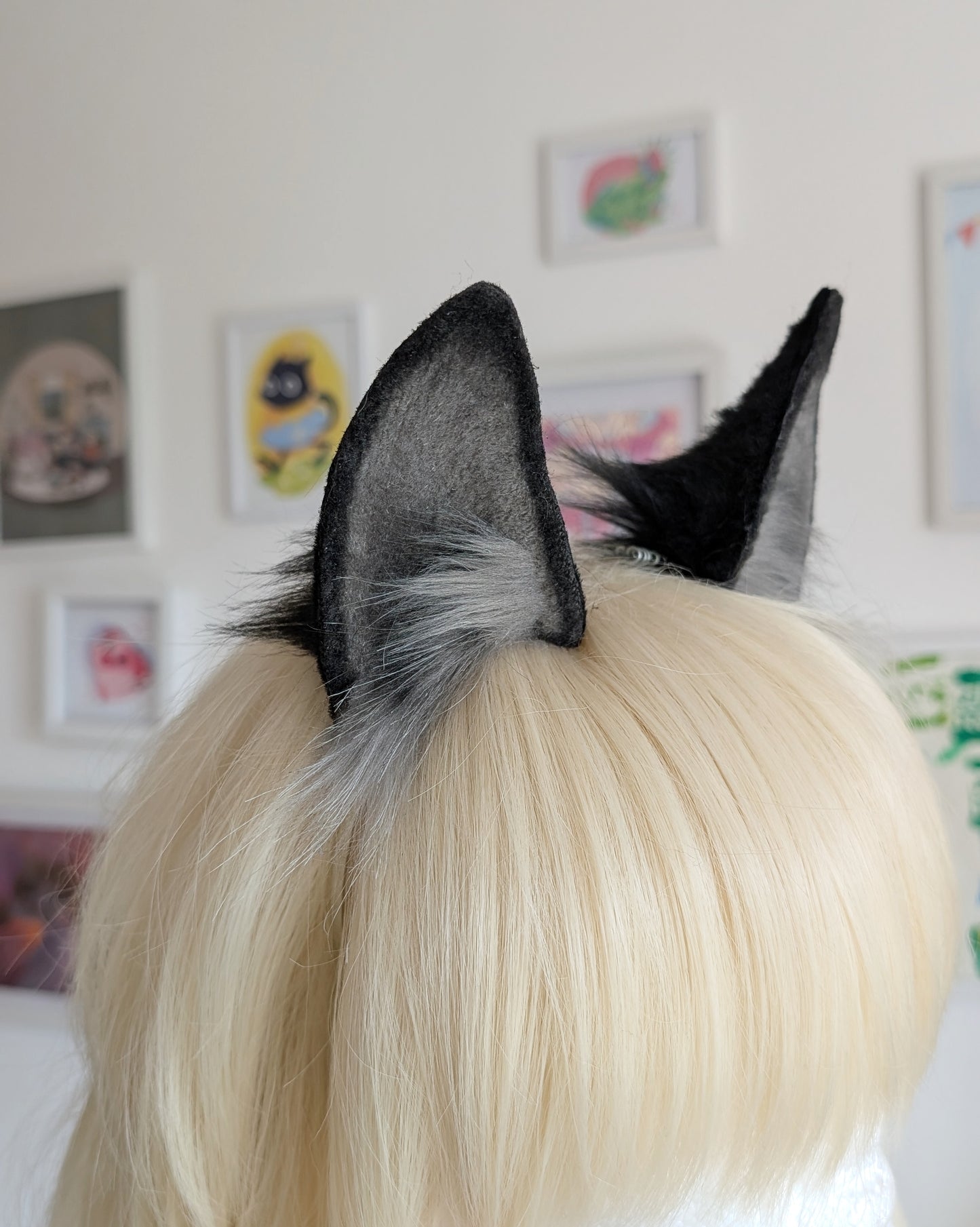 Black and Grey Puppy Wolf Dog Ears