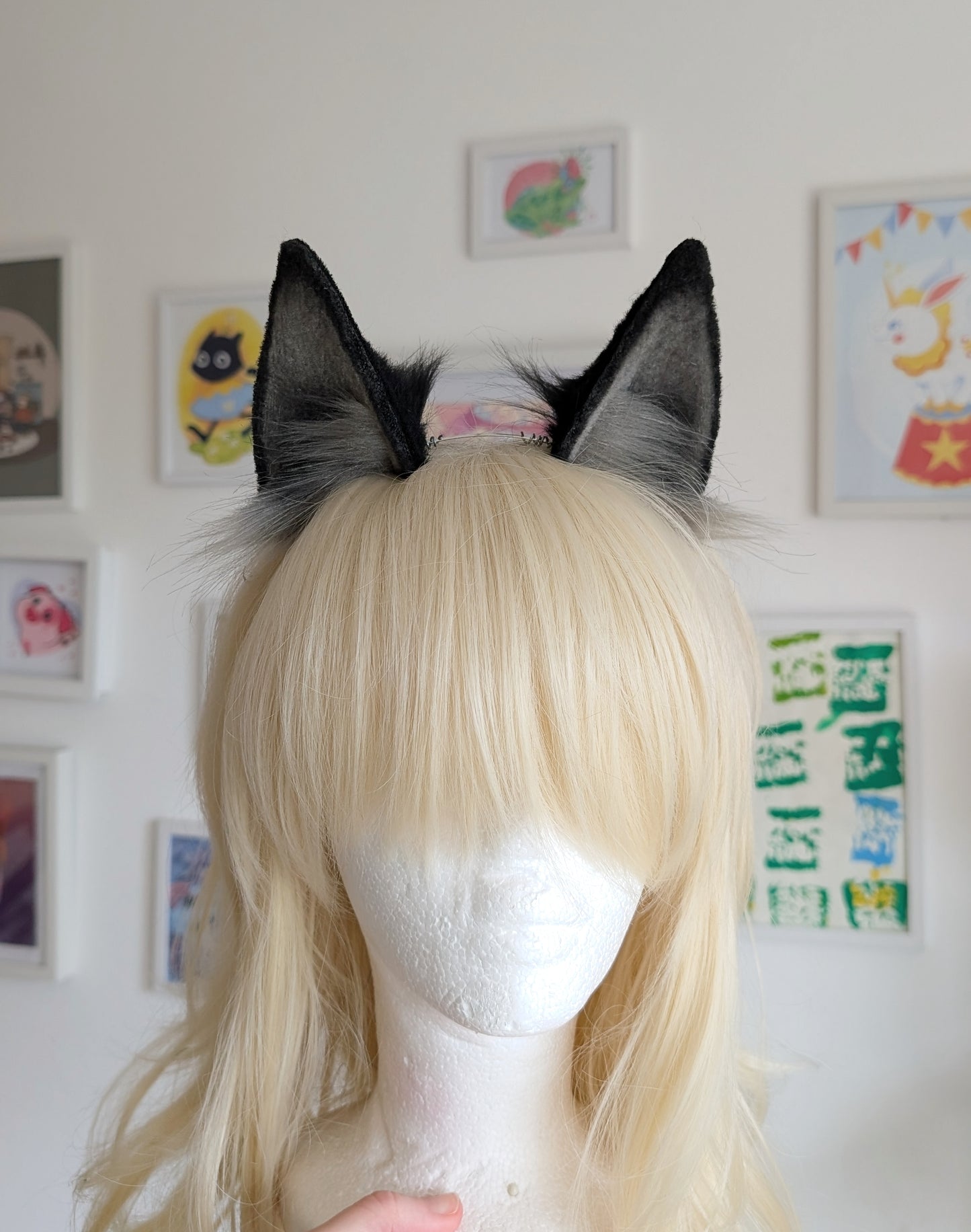 Black and Grey Puppy Wolf Dog Ears